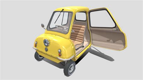 Peel P50 Yellow with interior and chassis - Buy Royalty Free 3D model ...