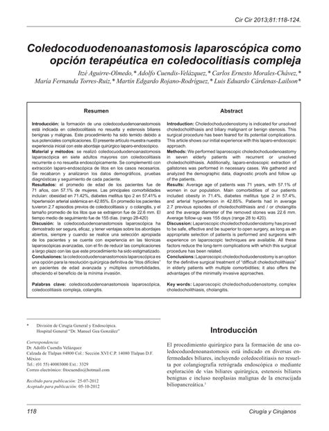 (PDF) [Laparoscopic choledochoduodenostomy as an optional treatment ...