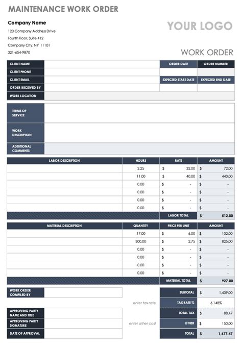 15 Free Work Order Templates | Smartsheet