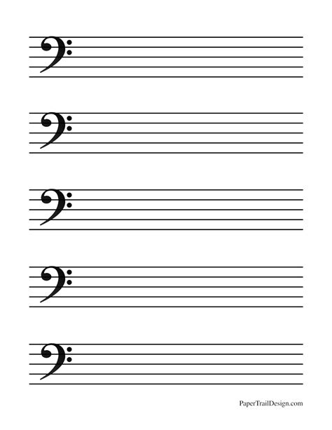 Free Printable Music Staff Paper - Paper Trail Design