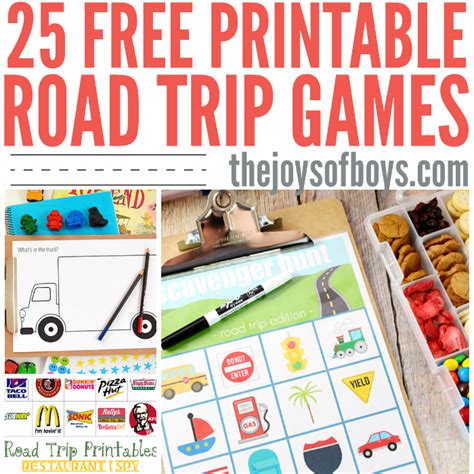 Free Printable Road Trip Games