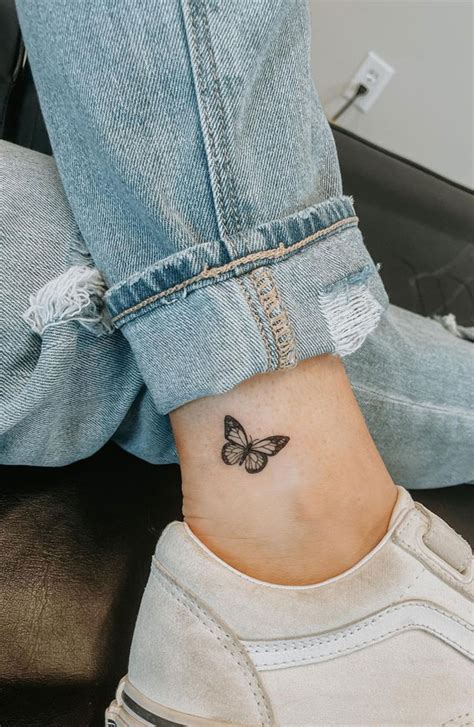 70+ Beautiful Tattoo Designs For Women : Butterfly Above Ankle I Take ...