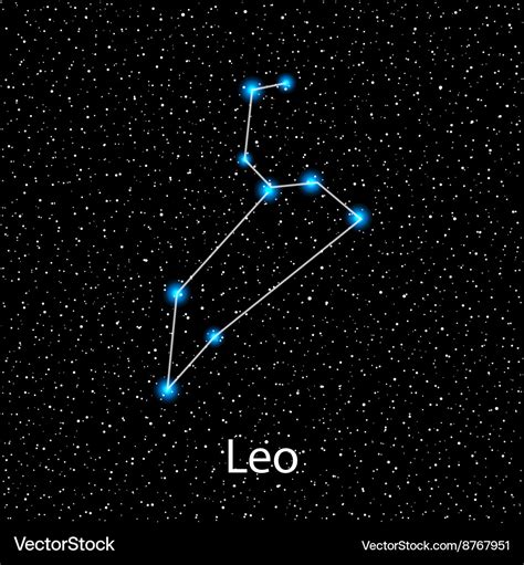 Leo zodiac sign bright stars Royalty Free Vector Image