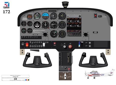 Cessna 172 with Conventional Instruments Cockpit Poster - Printed