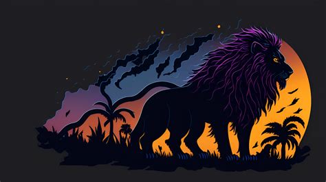 Lion Vector HD Neon AI Art Wallpaper, HD Artist 4K Wallpapers, Images ...