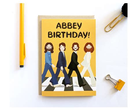 The Beatles Birthday Card Abbey Road John Lennon Paul Mccartney George ...