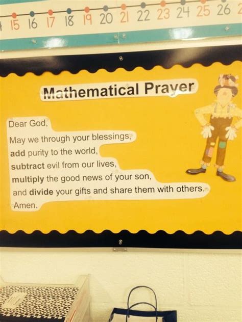 Math teachers ... looking for a cute prayer for your classroom? Here ...