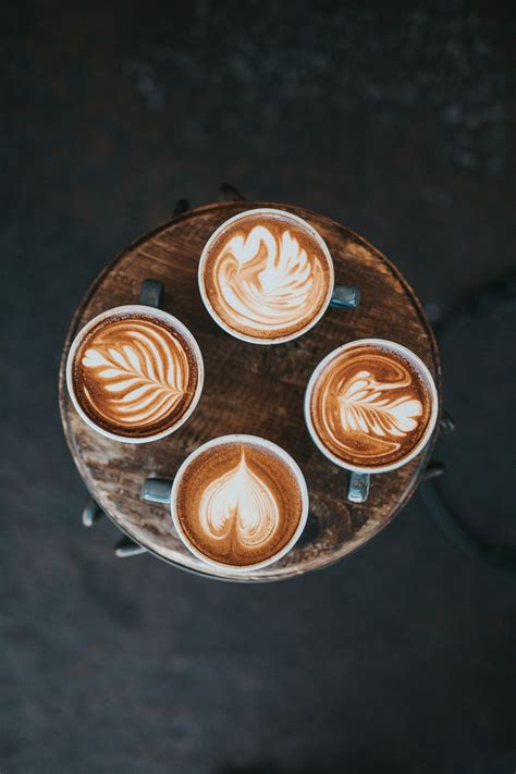 aerial photography of cafe latte on table photo – Free Coffee Image on ...