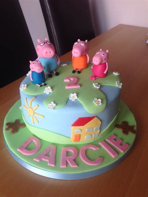 Peppa pig birthday cake for gorgeous Darcie | Pig birthday cakes, Peppa ...