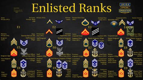 US Military (All Branches) Enlisted Ranks Explained