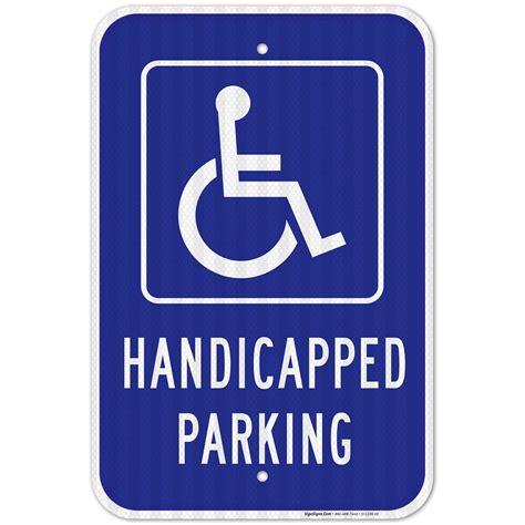 Handicap Parking Sign - Federal Size 12"x18" 3M Prismatic Engineer ...