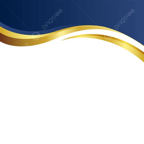 Blue Wavy Curve Shape Business Waves Frame Golden Border Banner For ...