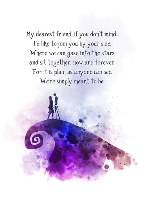 Jack and Sally Quote ART PRINT Nightmare Before Christmas, My dearest ...