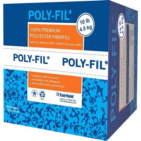 Poly-Fil Premium Polyester Fiberfill - 10 Pound Box - Walmart.com ...