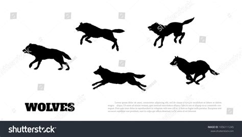 1,952 Wolves Running Silhouette Images, Stock Photos, 3D objects ...