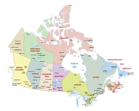 Map Of Canada Provinces And Territories