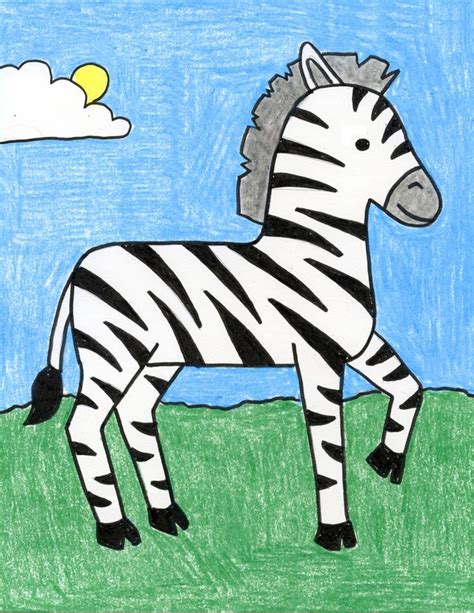 Easy How to Draw a Zebra Tutorial and Zebra Coloring Page | Zebra art ...