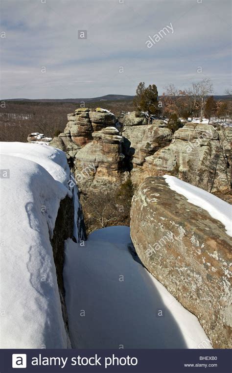 Garden of the Gods Recreation Area in winter. Illinois USA Stock Photo ...