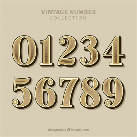 Coleção número vintage | Vetor Premium | Vintage numbers, Numbers ...