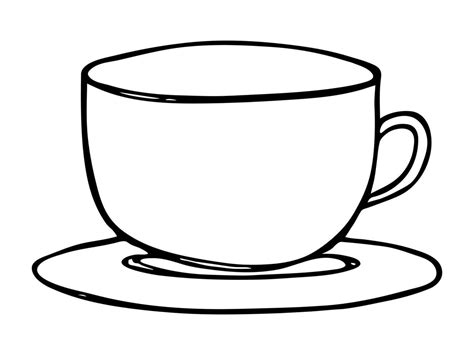 Cute cup of tea or coffee illustration. Simple mug clipart. Cozy home ...