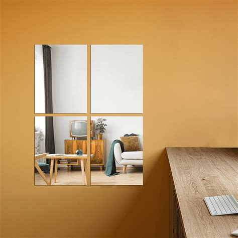 Wall Mirror Tiles Mirror Wall Stickers, Self Adhesive Acrylic Mirror ...