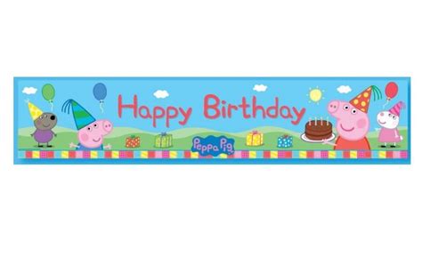 Peppa Pig Happy Birthday Banner | Peppa pig happy birthday, Pig party ...