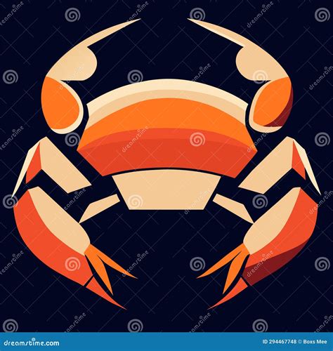 Crab Logo. Vector Illustration of a Crab Isolated on a Dark Background ...