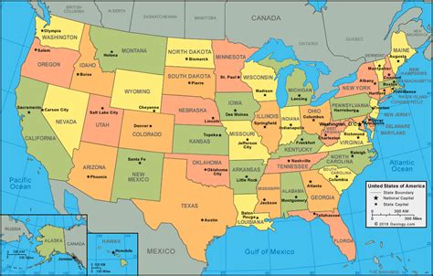 Usa Map States And Capitals