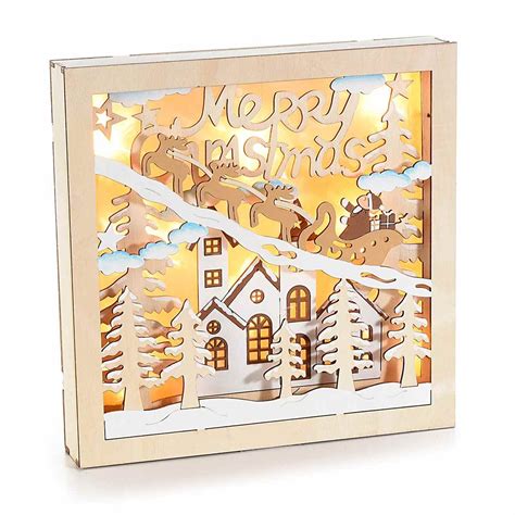 Laser Cut Wood Christmas Landscape LED – Pierre Stationery