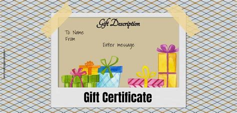 Printable Customizable Gift Certificate Template