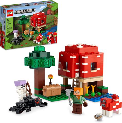 LEGO Minecraft The Mushroom House 21179 Building Kit; Toy House Playset ...