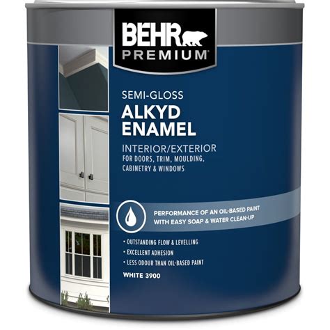 Behr BEHR Interior/Exterior Alkyd Semi-Gloss Enamel Paint - White Base ...