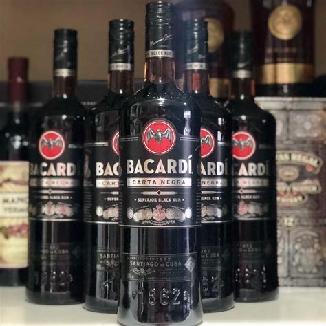 1L Bacardi Black Dark Rum Carta Negra large bottle 1000ml, Food ...