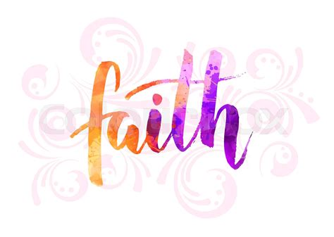 Faith - handwritten watecolor text | Stock vector | Colourbox