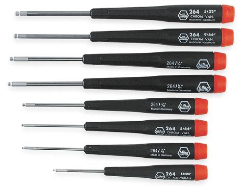 WIHA TOOLS Hex Precision Screwdriver Set, Plastic, Number of Pieces: 8 ...