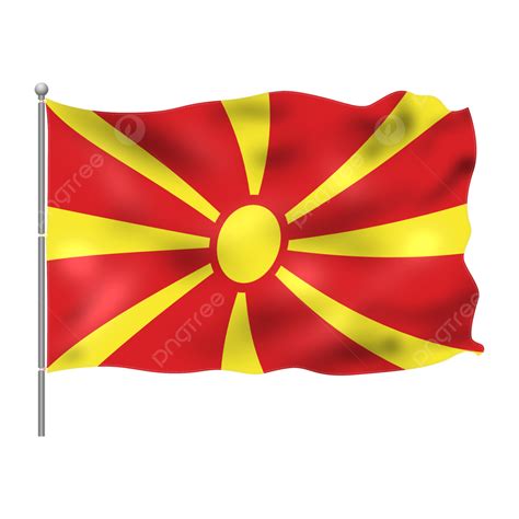 North Macedonia Flag Flying On Pole, North Macedonia, Flag, Country ...