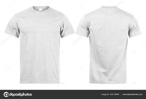 Grey Shirt Mockup Front Back Used Design Template Isolated White ...