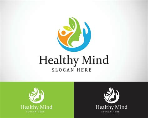 healthy mind logo creative psychology creative human nature face hand ...