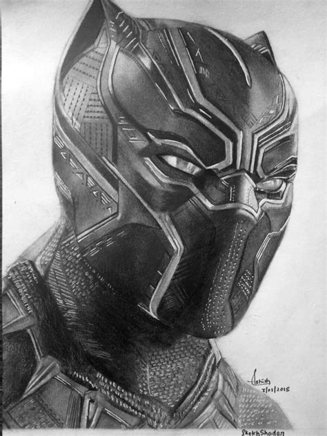 Black Panther Pencil Sketch - Black Panther Pencil | Boditewasuch