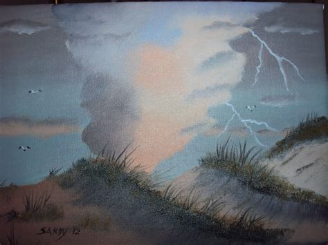 Lightning Storm on the Coast - Oil on Canvas by Sandy Elkins, A Robert ...