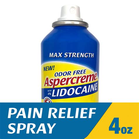 Aspercreme Lidocaine Pain Relief Dry Spray (4 Oz), Odor Free - Walmart ...