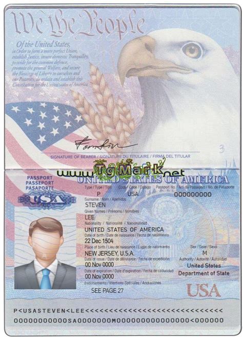 USA Passport template psd USA Passport template psd Photoshop Editable ...