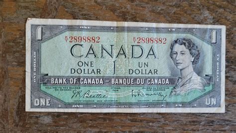 1954 CANADIAN 1 DOLLAR BILL VERY Good Average condition note | eBay