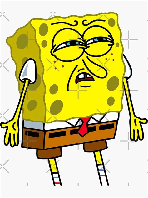 "Spongebob meme face" Sticker for Sale by L1sercool | Redbubble