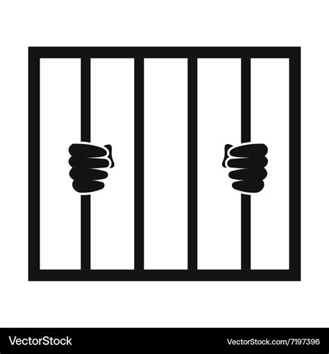 Hands holding prison bars icon Royalty Free Vector Image