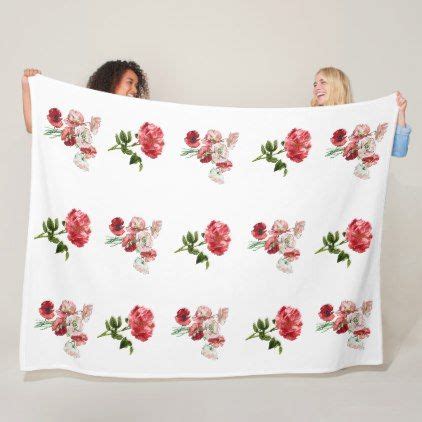 Pink Flower Print Fleece Blanket | Zazzle | Pink flowers, Floral gifts ...