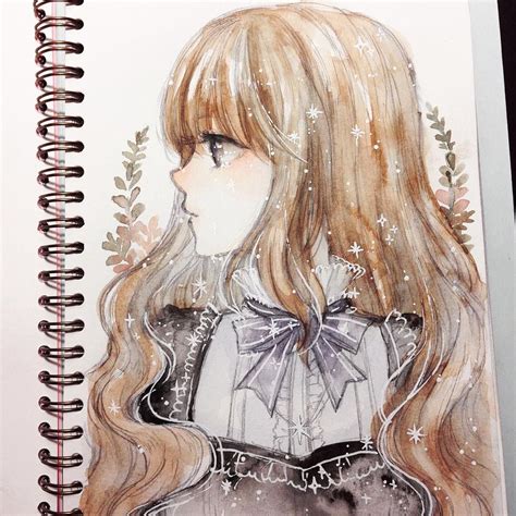 Watercolor on @mosseryco sketchbook #doodle #mossery | Manga watercolor ...