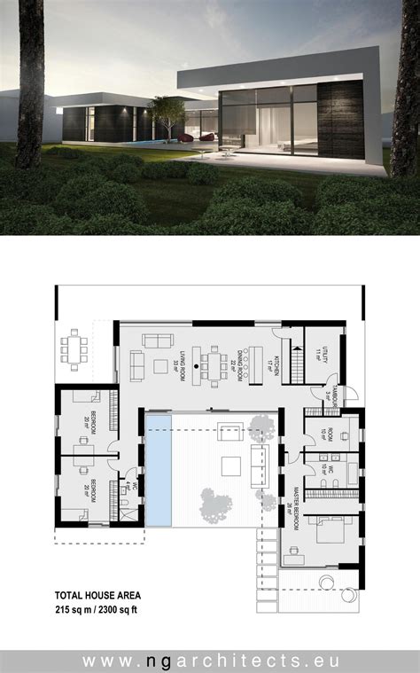 1 Floor Modern House Plan | designinte.com