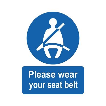 Please Wear Your Seat Belt Sign Vector Design Isolated On White ...