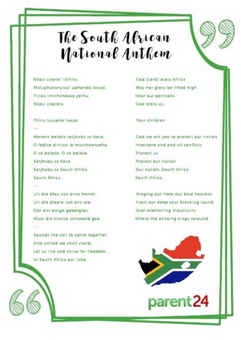 Printable: Sing along to Nkosi Sikelel' iAfrika! | Parent24